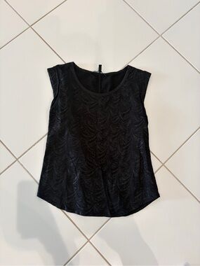 White House Black Market Black Sleeveless Shimmer Tank